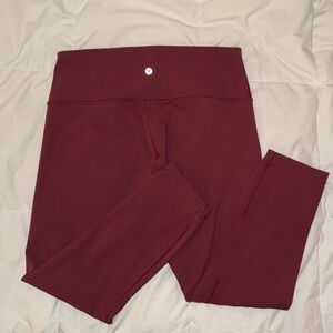NWOT Lululemon Wunder Under High-Rise Crop 23" Size 12 Luxtreme Mulled Wine